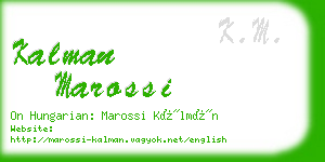 kalman marossi business card